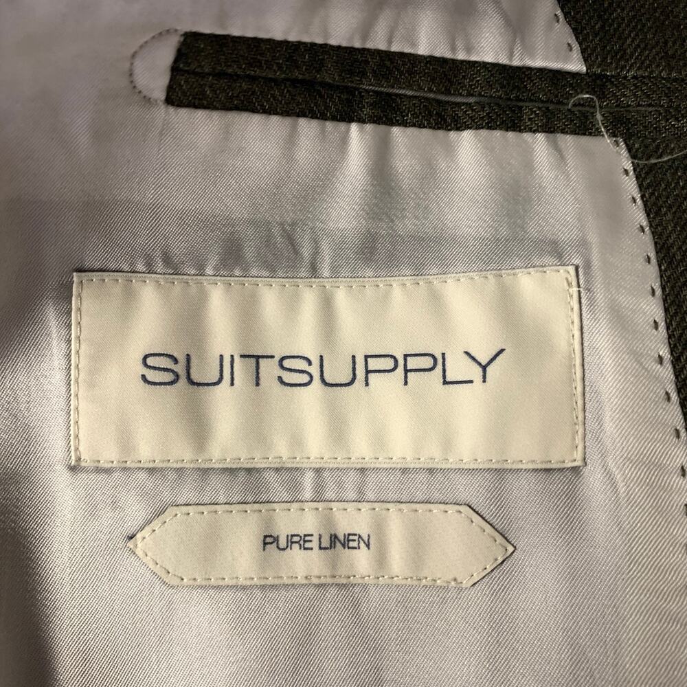 SOLBIATI Size 40 Green Olive Linen Notch Lapel Suit - Picture 7 of 12